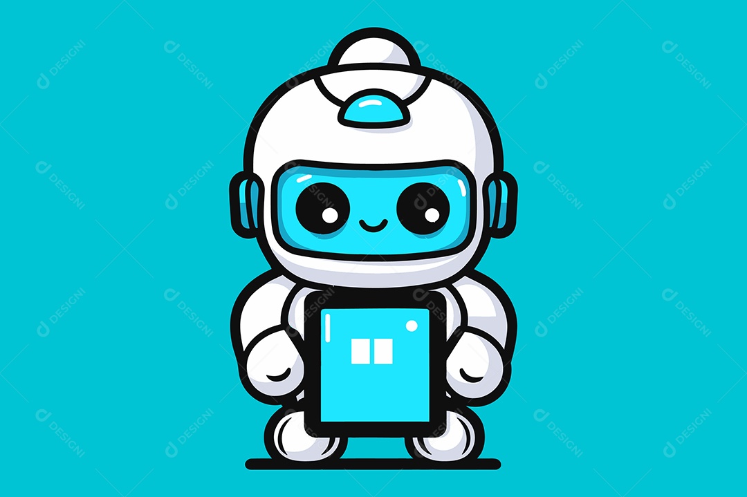 Robô Personagem Ilustração Vetor EPS + AI