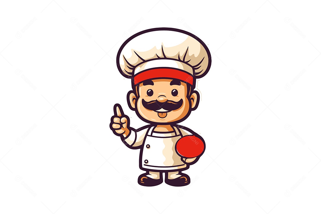 Chefe de Cozinha Personagem Ilustração Vetor EPS + AI