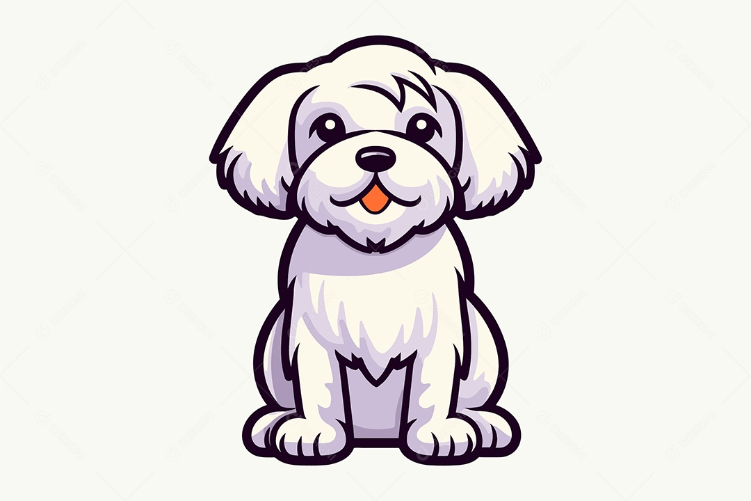Cachorro Branco Ilustração Vetor EPS + AI