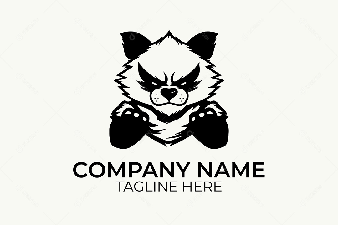 Urso Mascote de Logo Ilustração Vetor EPS + AI