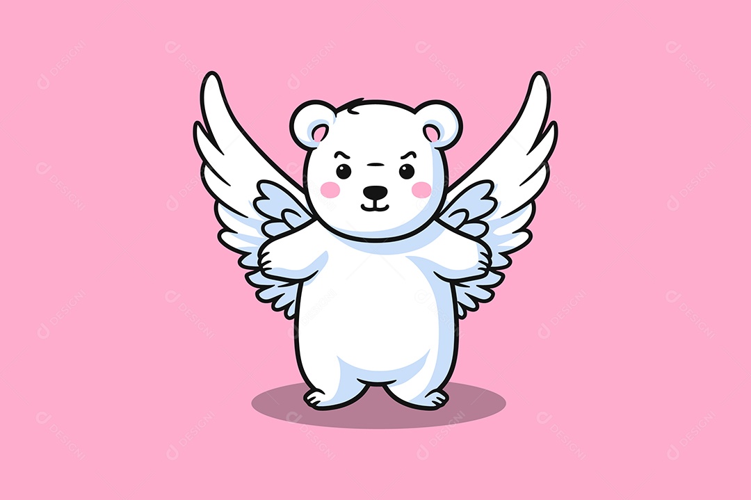 Urso com Asas Ilustração Vetor EPS + AI