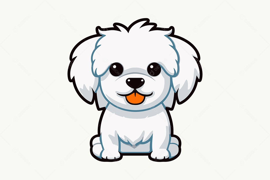 Cachorro Branco Ilustração Vetor EPS + AI