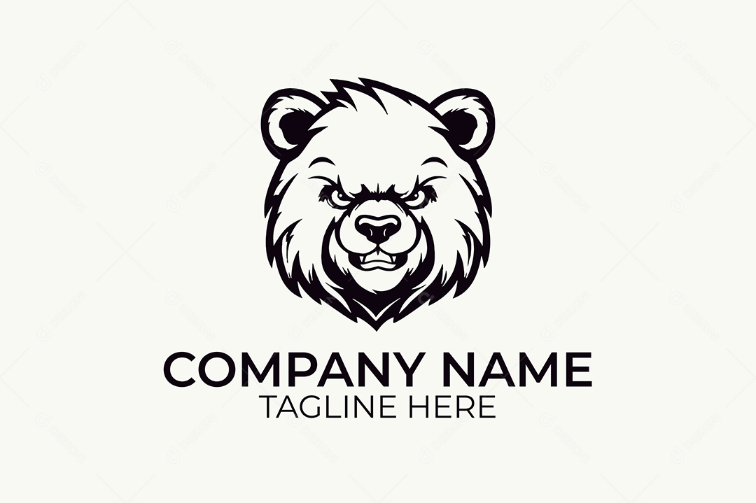 Urso Mascote de Logo Ilustração Vetor EPS + AI