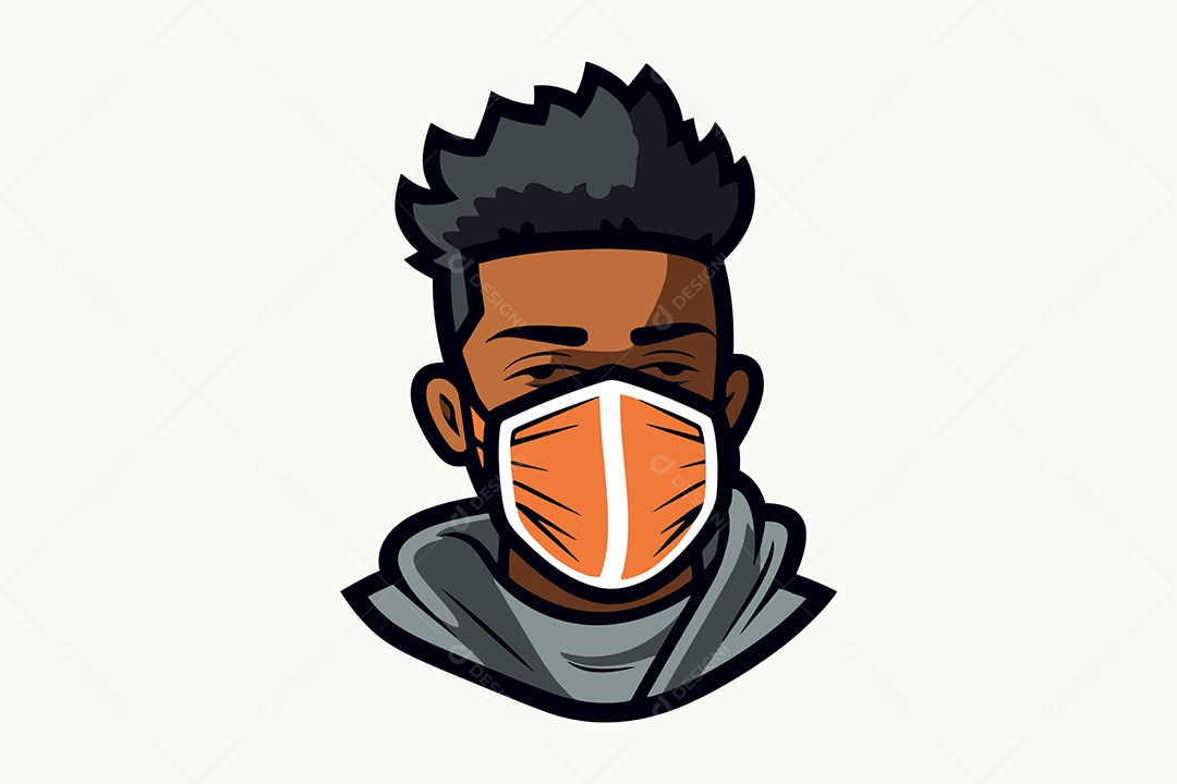 Garoto de Máscara Personagem Ilustração Vetor EPS + AI