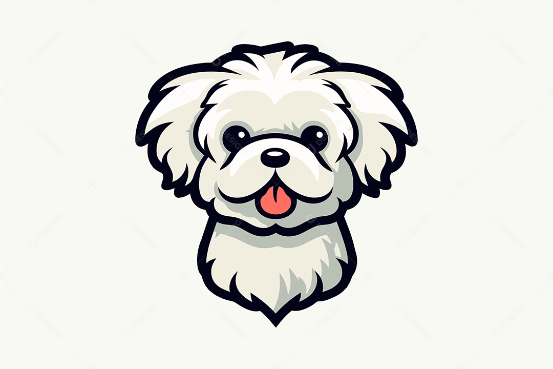 Cachorro Branco Ilustração Vetor EPS + AI