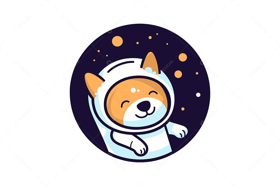 Cachorro Astronauta Ilustração Vetor EPS + AI