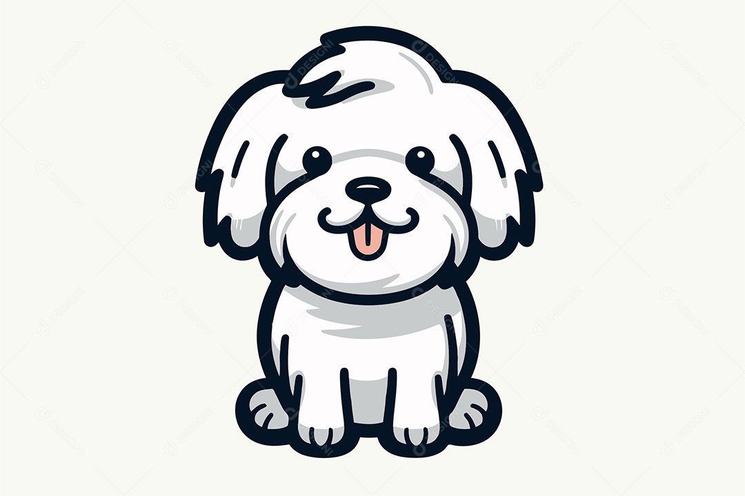 Cachorro Branco Personagem Ilustração Vetor EPS + AI
