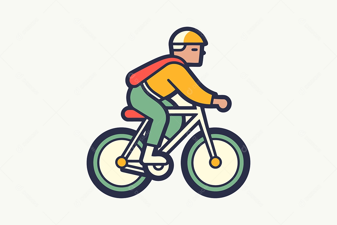 Ciclista Personagem Ilustração Vetor EPS + AI