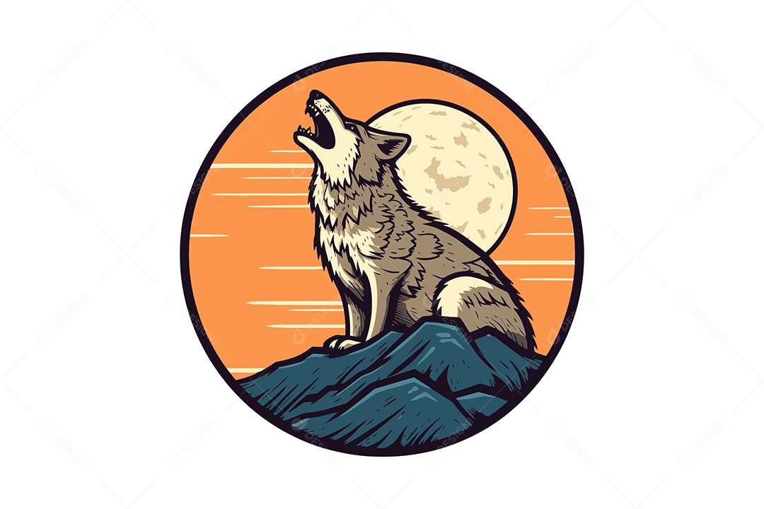Lobo Ilustração Vetor EPS + AI