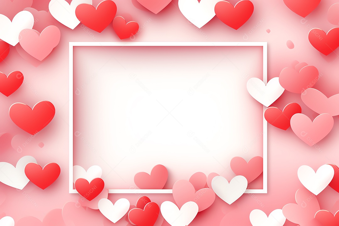 Feliz conceito de dia dos namorados com caixa de presente vermelha e fundo em forma de coração