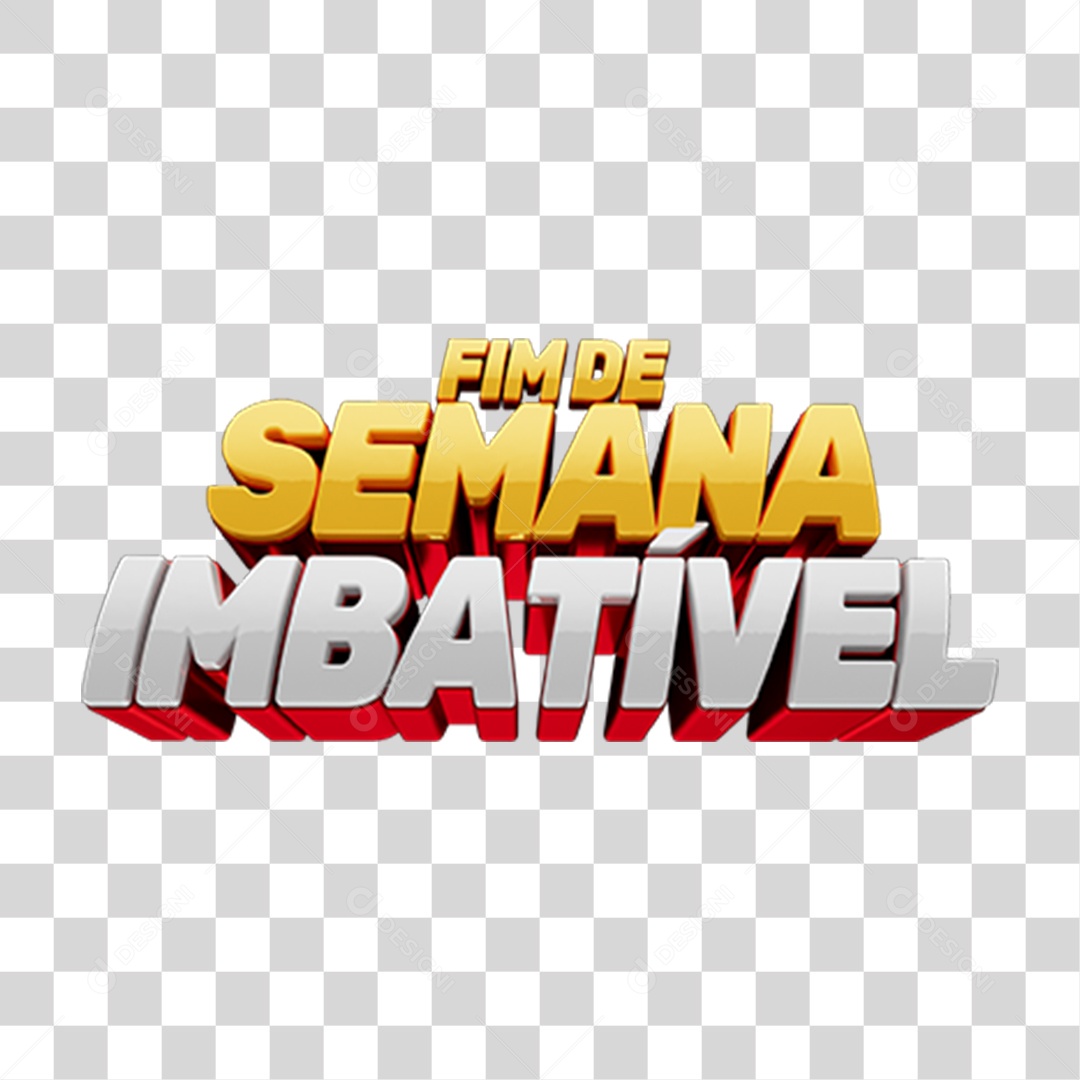 Selo 3D Fim de Semana Imbatível Amarelo em PNG Transparente