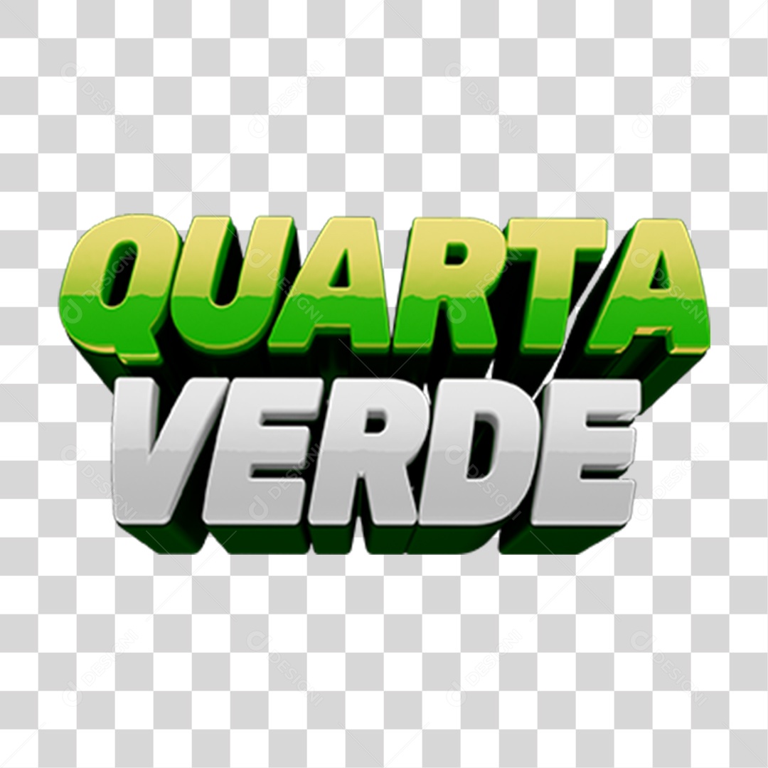 Selo 3D Quarta Verde em PNG Transparente