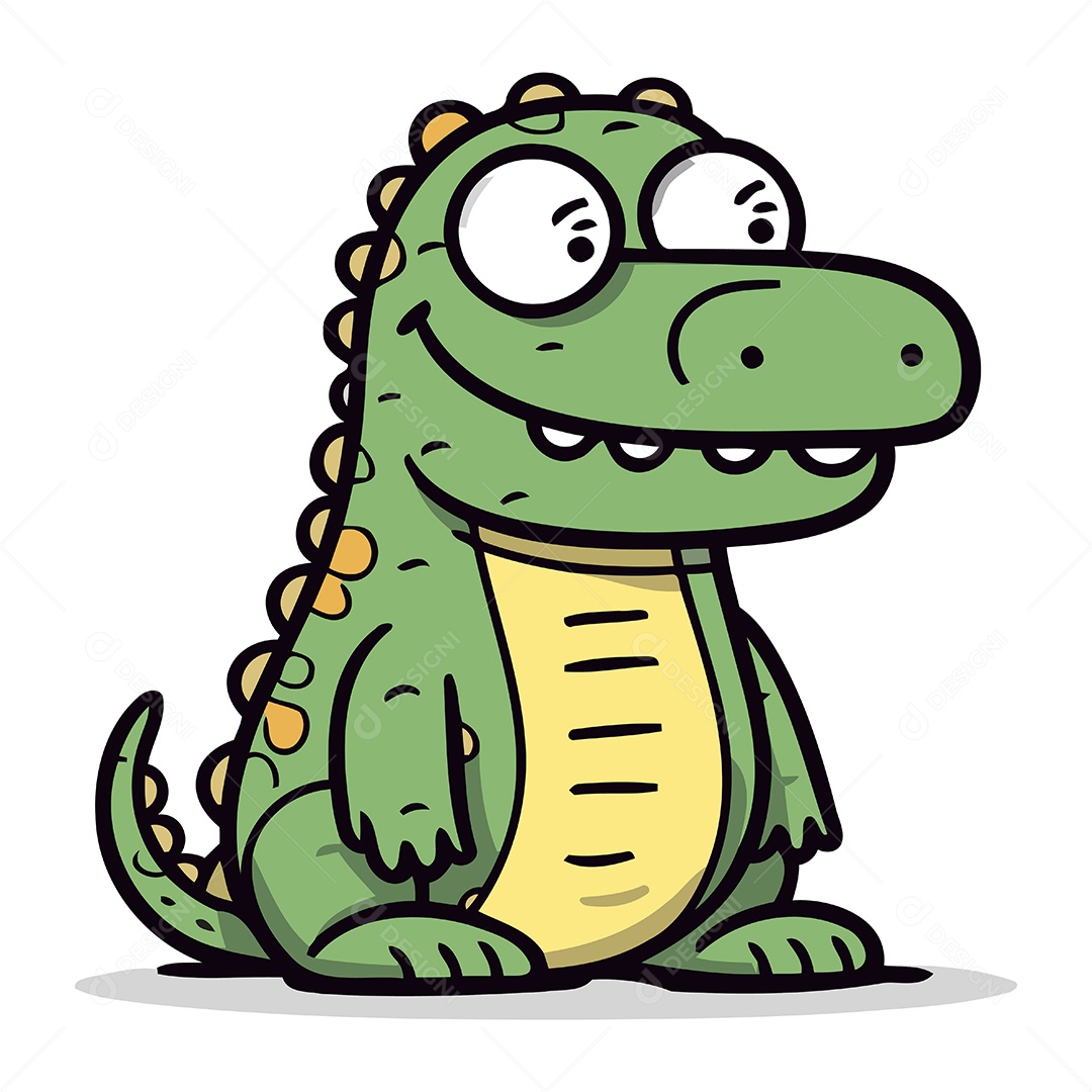 Jacaré Desenho Animado Ilustração Vetor EPS