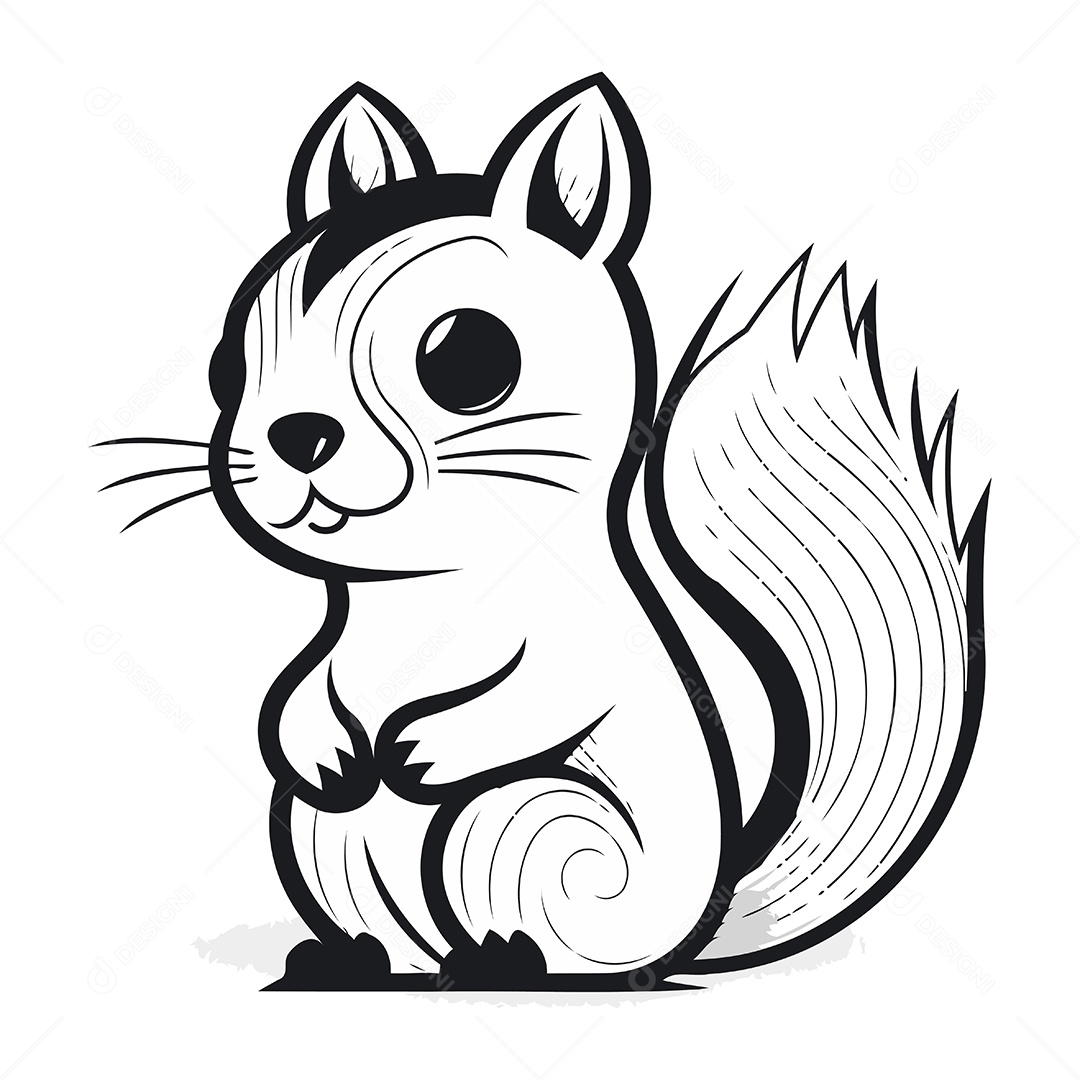 Esquilo Desenho Animado Ilustração Vetor EPS