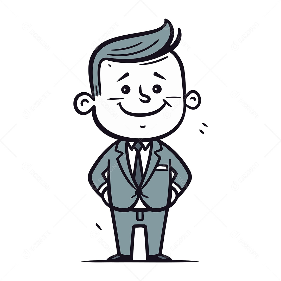 Empresário Desenho Animado Ilustração Vetor EPS