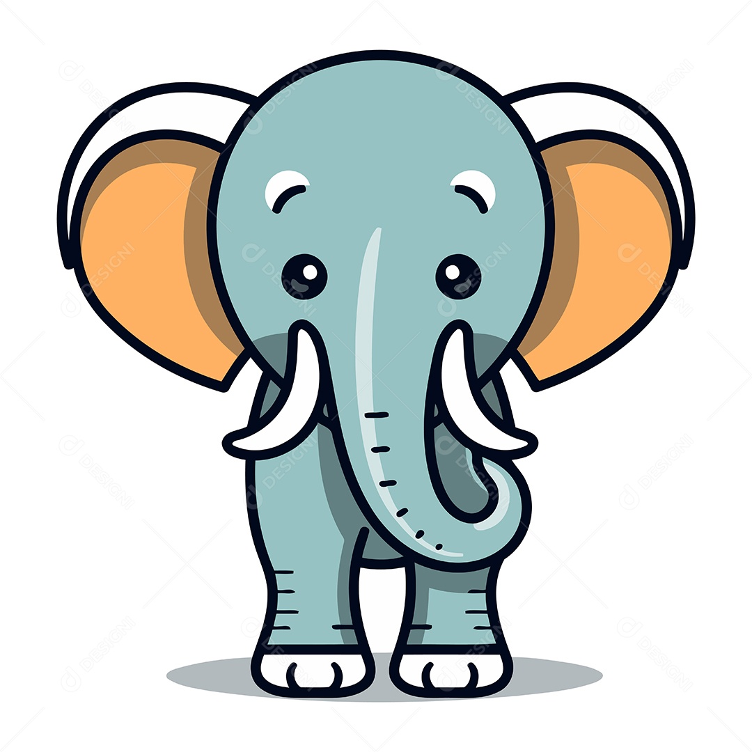 Elefante Desenho Animado Ilustração Vetor EPS