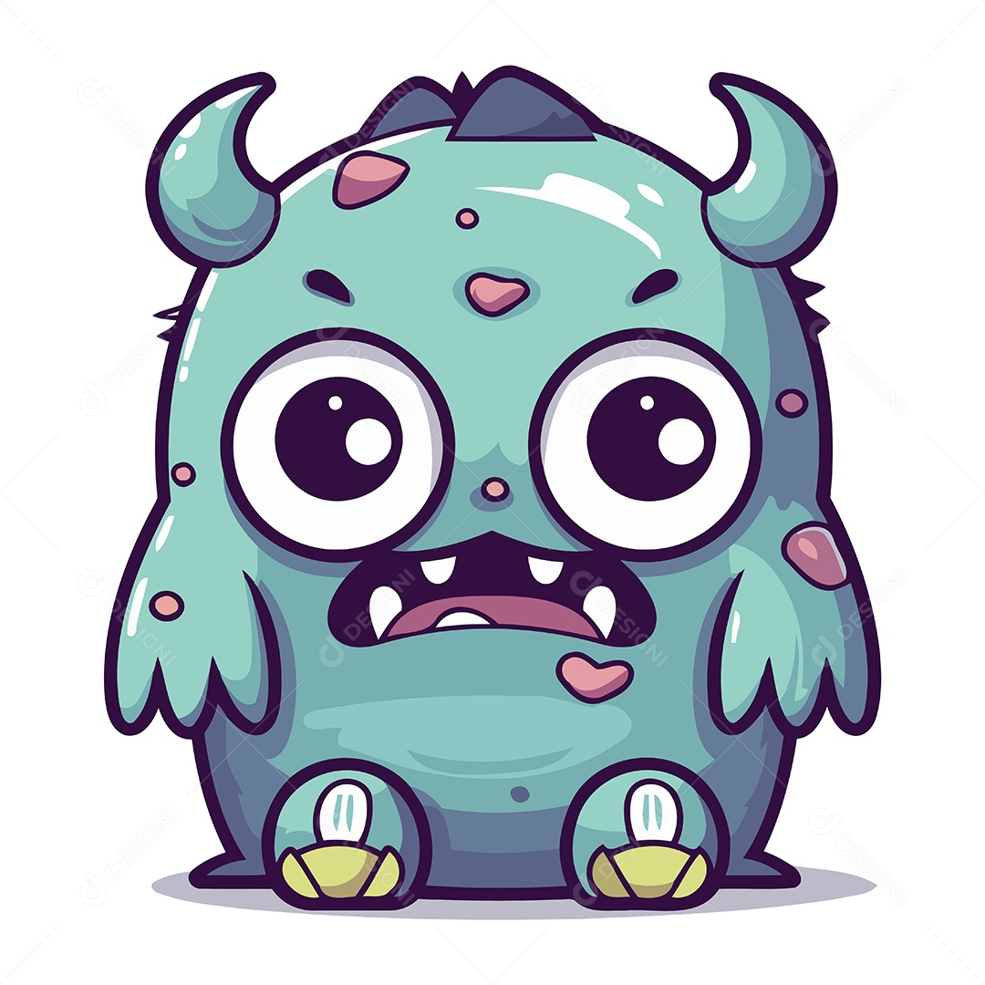 Monstro Desenho Animado Ilustração Vetor EPS