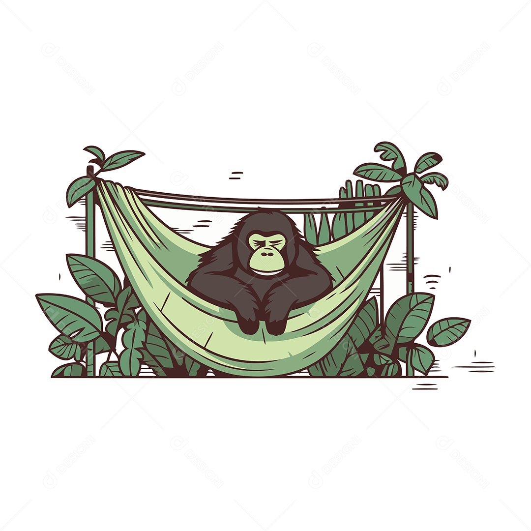 Macaco Desenho Animado Ilustração Vetor EPS