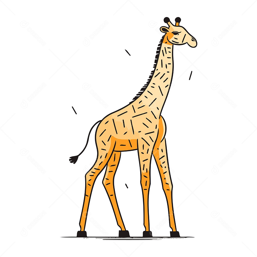 Girafa Desenho Animado Ilustração Vetor EPS