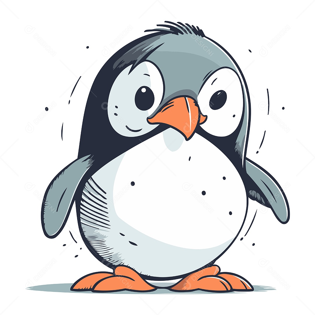 Pinguim Desenho Animado Ilustração Vetor EPS