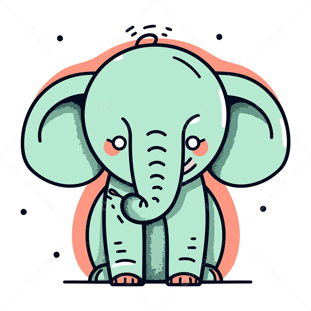 Elefante Desenho Animado Ilustração Vetor EPS