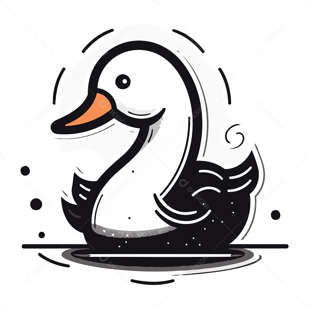 Pato Desenho Animado Ilustração Vetor EPS