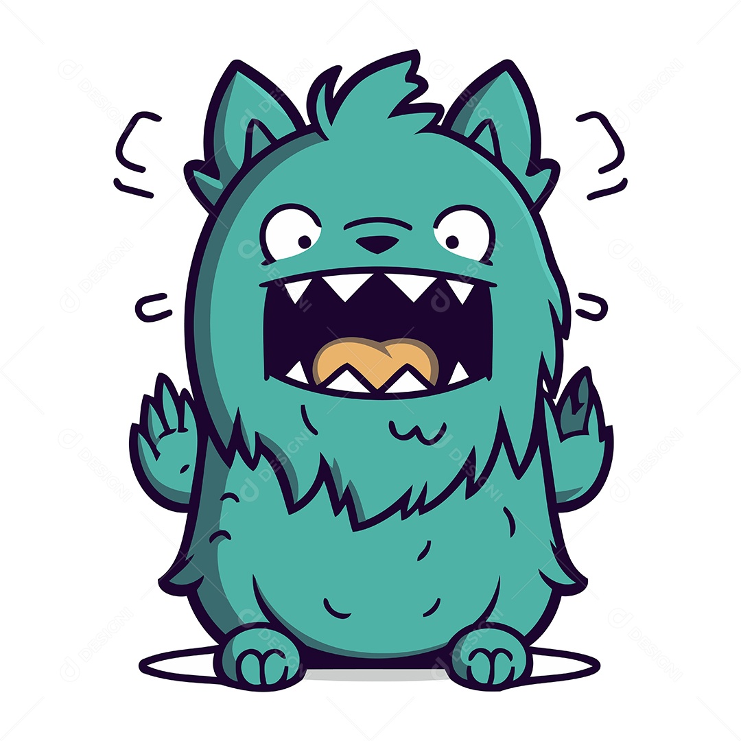 Monstro Desenho Animado Ilustração Vetor EPS