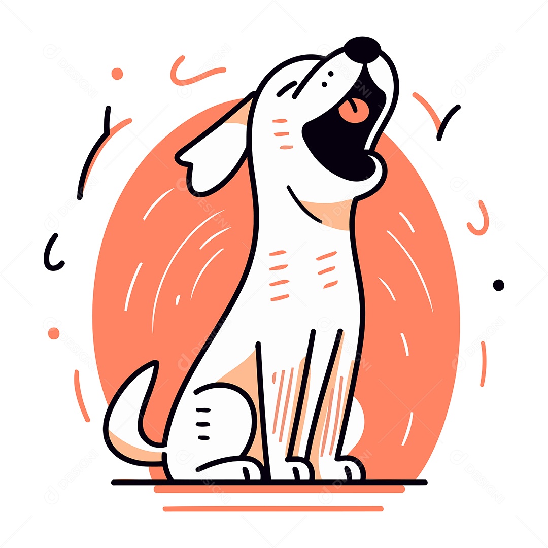 Cachorro Desenho Animado Ilustração Vetor EPS