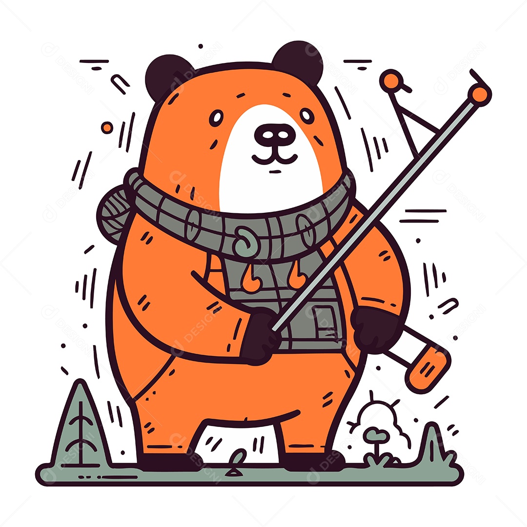 Urso Desenho Animado Ilustração Vetor EPS