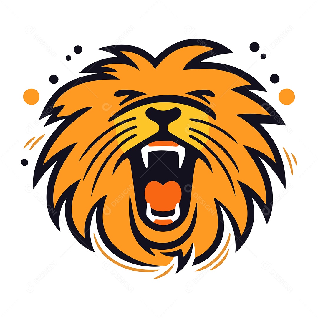 Leão Desenho Animado Ilustração Vetor EPS