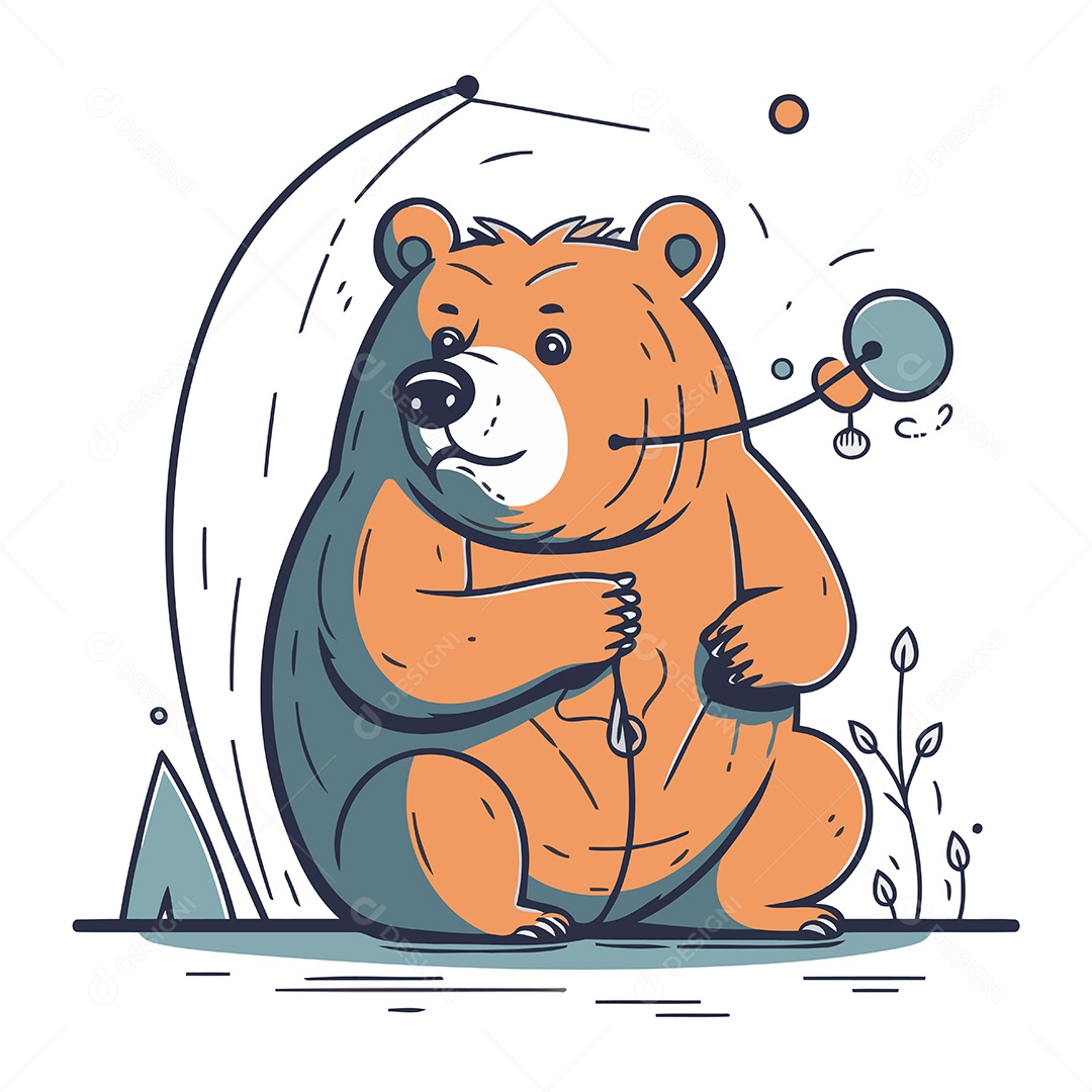 Urso Desenho Animado Ilustração Vetor EPS