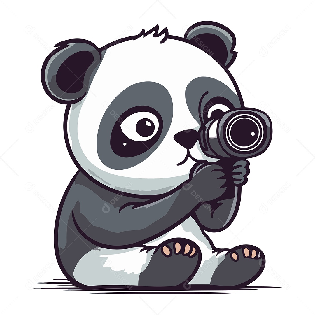 Urso Panda Desenho Animado Ilustração Vetor EPS