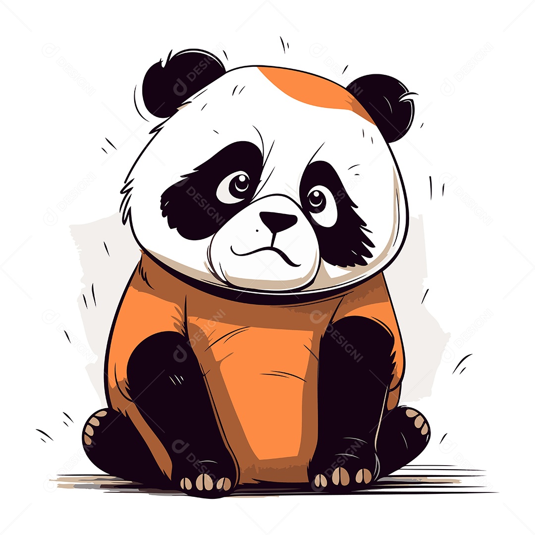 Urso Panda Desenho Animado Ilustração Vetor EPS