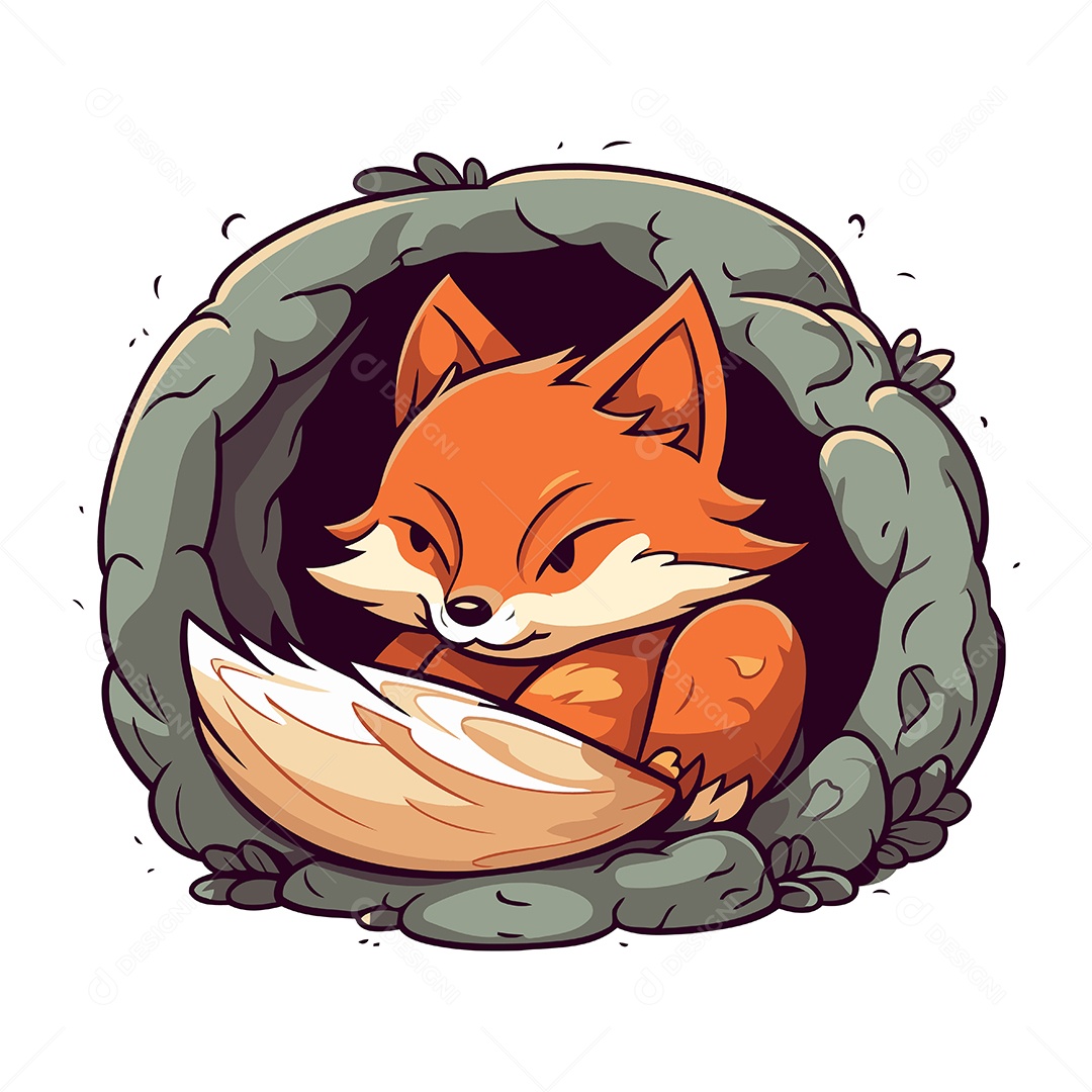 Raposa Desenho Animado Ilustração Vetor EPS