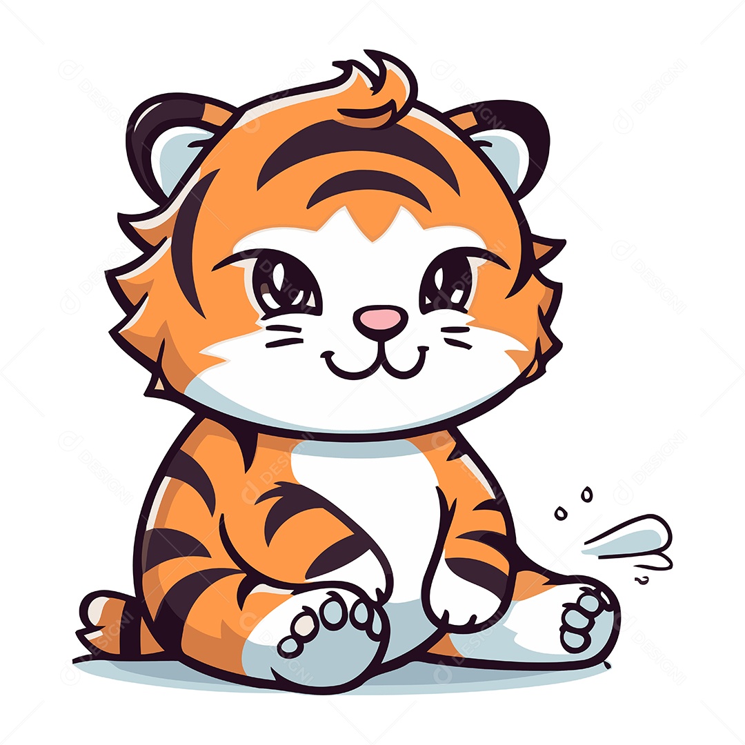 Tigre Desenho Animado Ilustração Vetor EPS