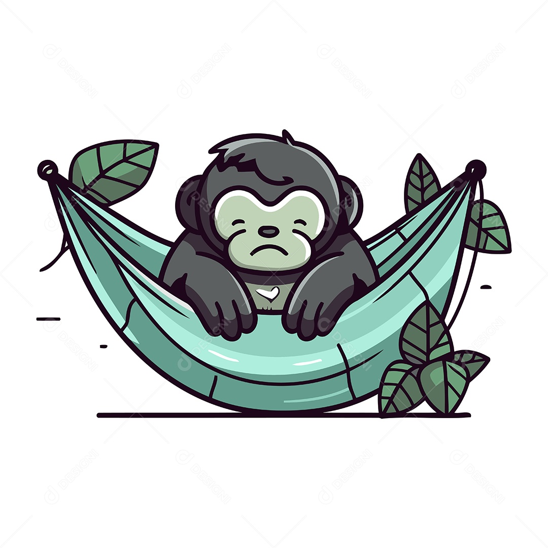 Macaco Desenho Animado Ilustração Vetor EPS