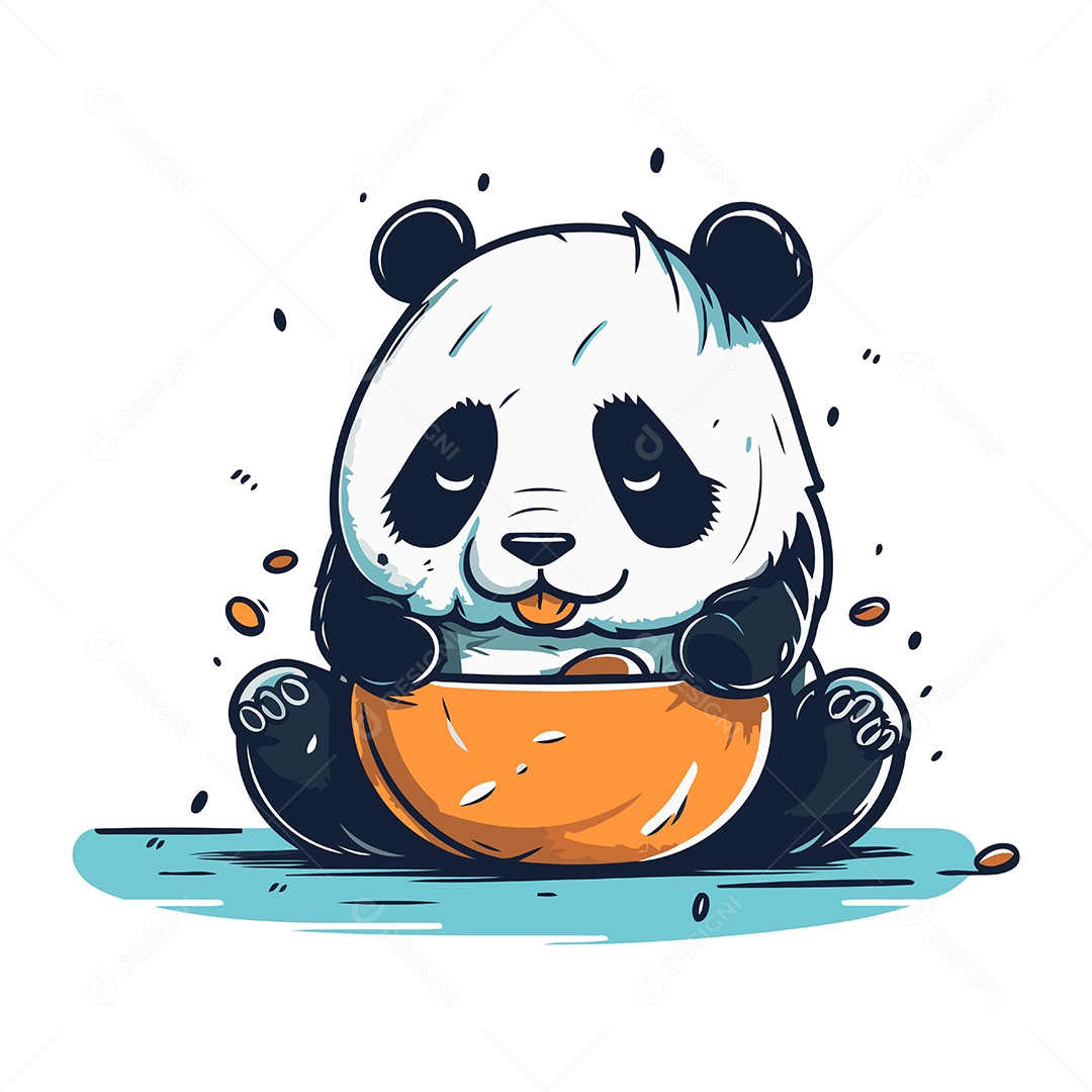 Urso Panda Desenho Animado Ilustração Vetor EPS