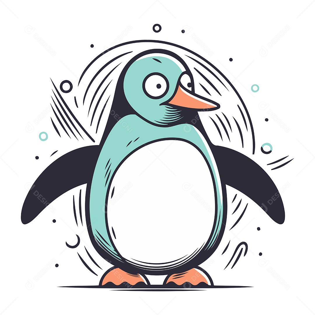 Pinguim Desenho Animado Ilustração Vetor EPS