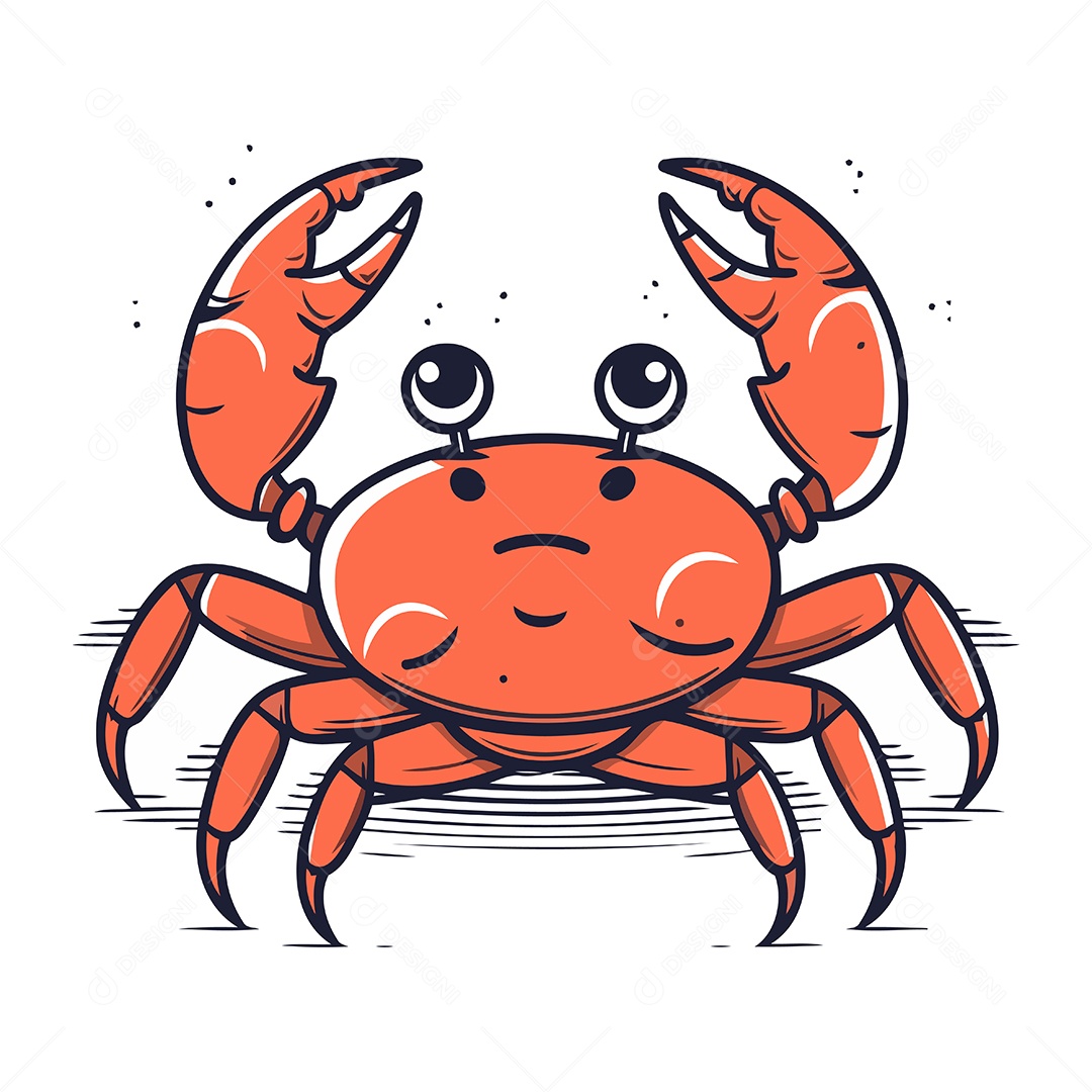 Caranguejo Desenho Animado Ilustração Vetor EPS