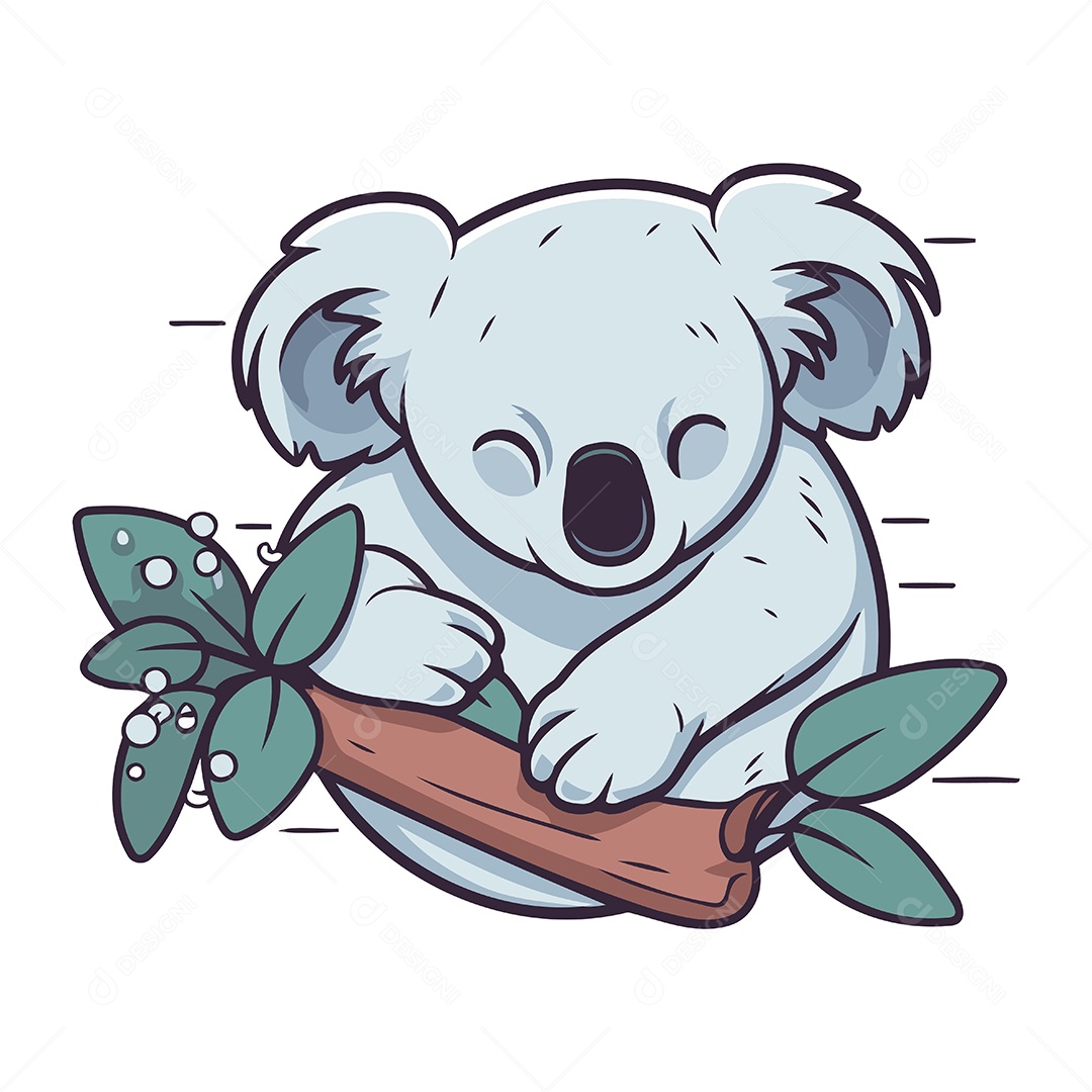 Coala Desenho Animado Ilustração Vetor EPS