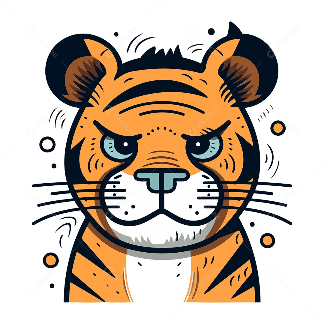 Tigre Desenho Animado Ilustração Vetor EPS