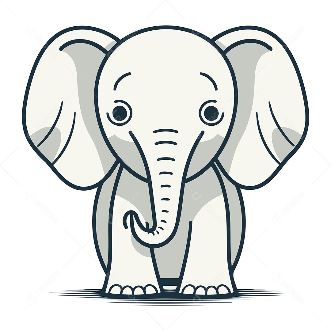 Elefante Desenho Animado Ilustração Vetor EPS