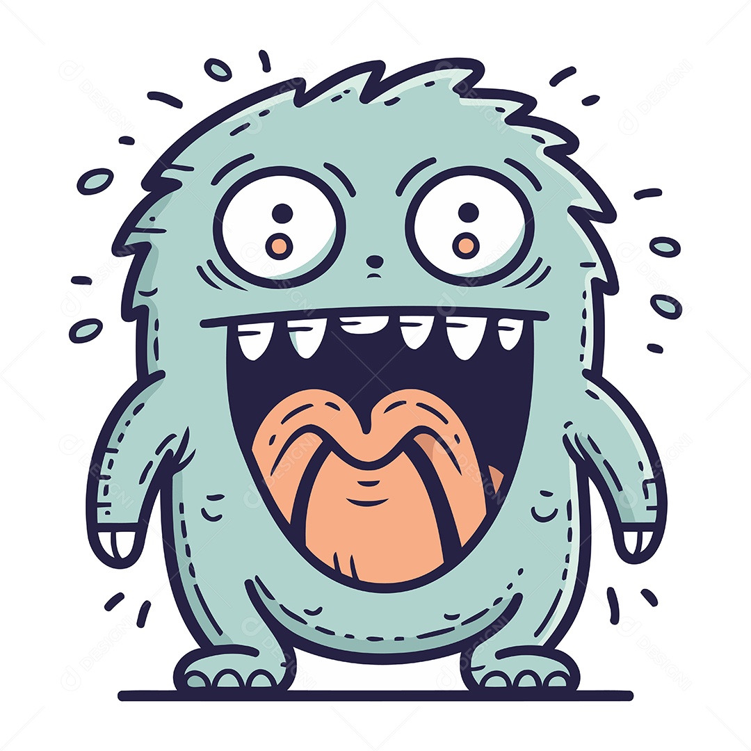 Monstro Desenho Animado Ilustração Vetor EPS