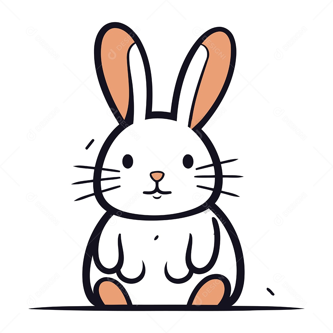 Coelho Desenho Animado Ilustração Vetor EPS