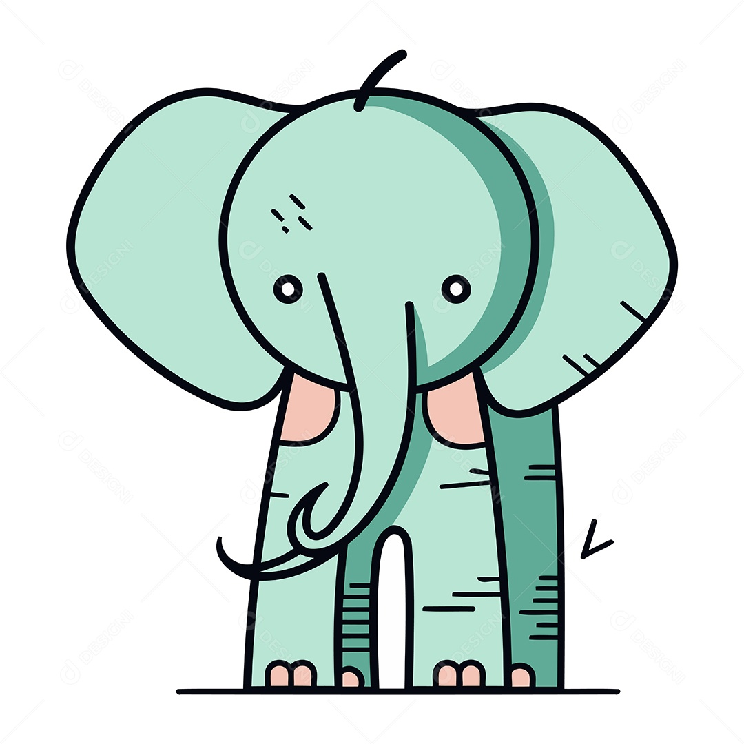 Elefante Desenho Animado Ilustração Vetor EPS
