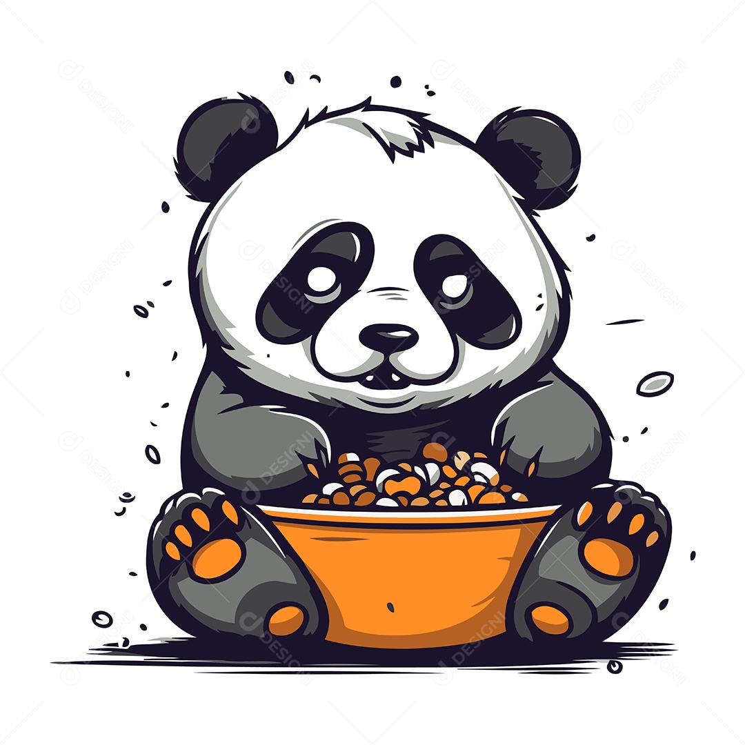 Urso Panda Desenho Animado Ilustração Vetor EPS