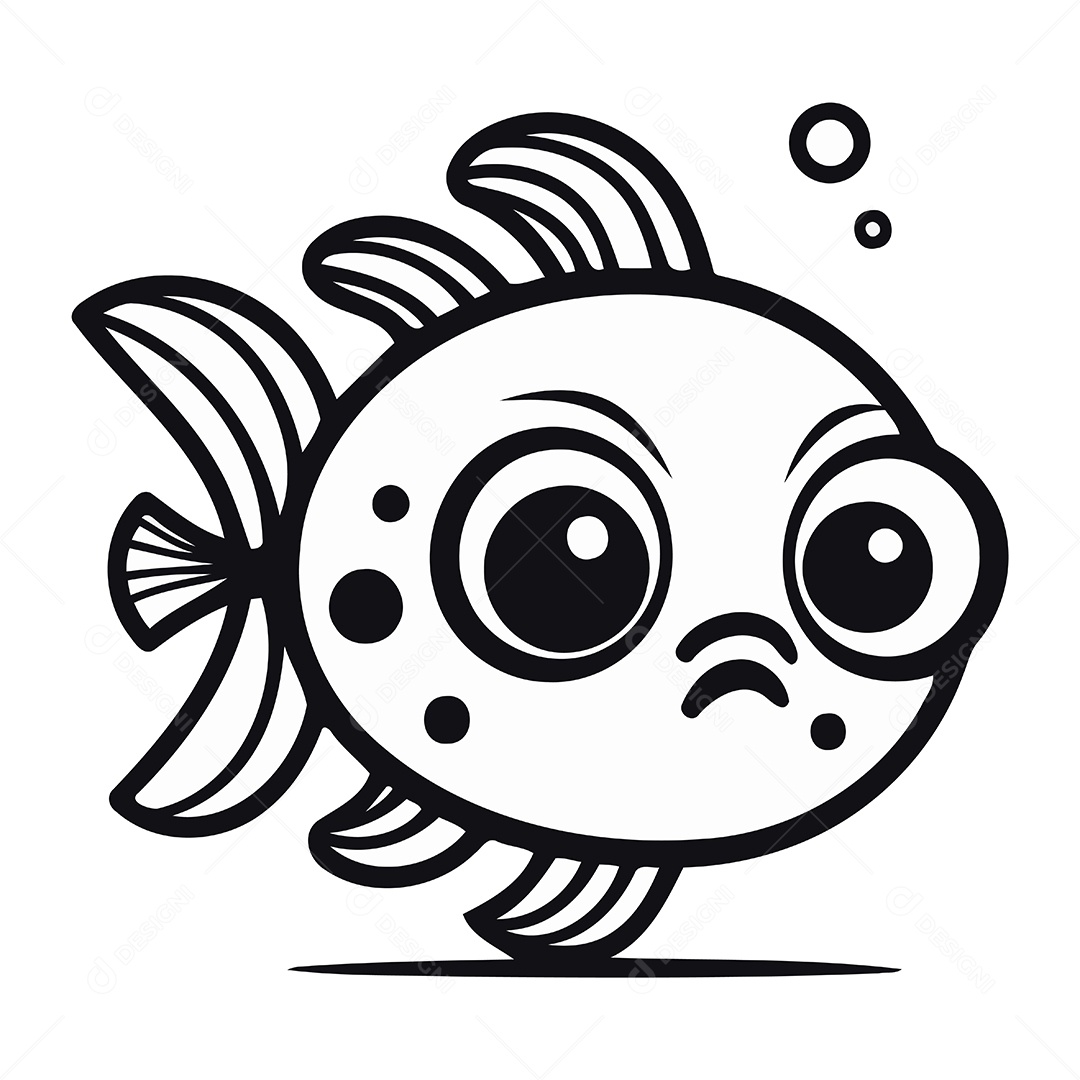 Peixe Desenho Animado Ilustração Vetor EPS