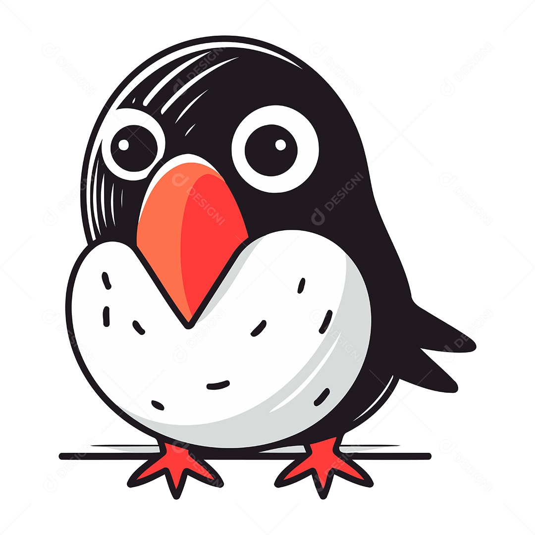 Pinguim Desenho Animado Ilustração Vetor EPS