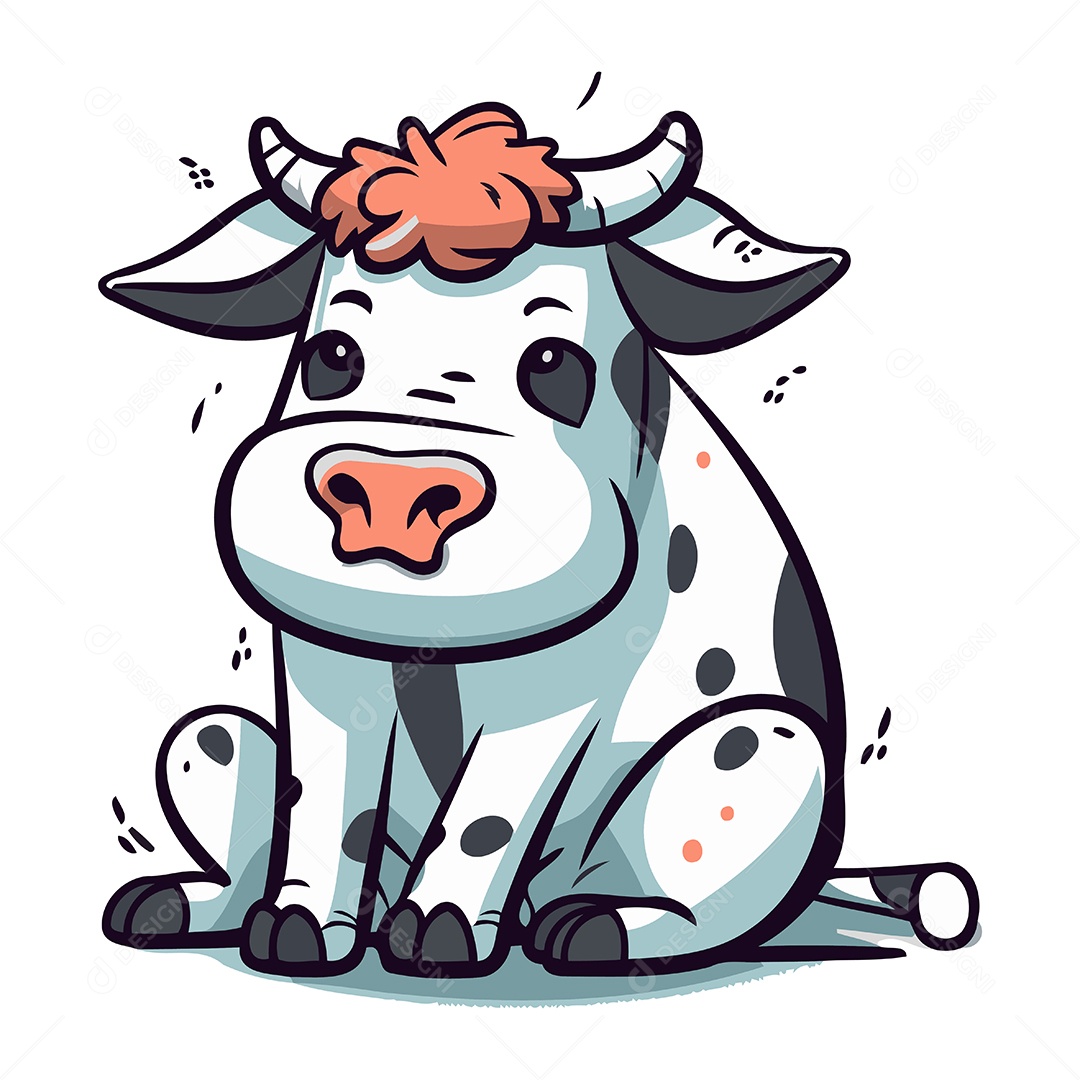Vaca Desenho Animado Ilustração Vetor EPS