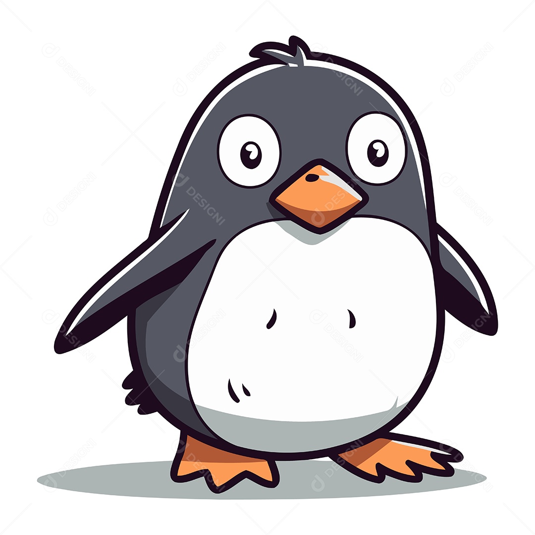 Pinguim Desenho Animado Ilustração Vetor EPS